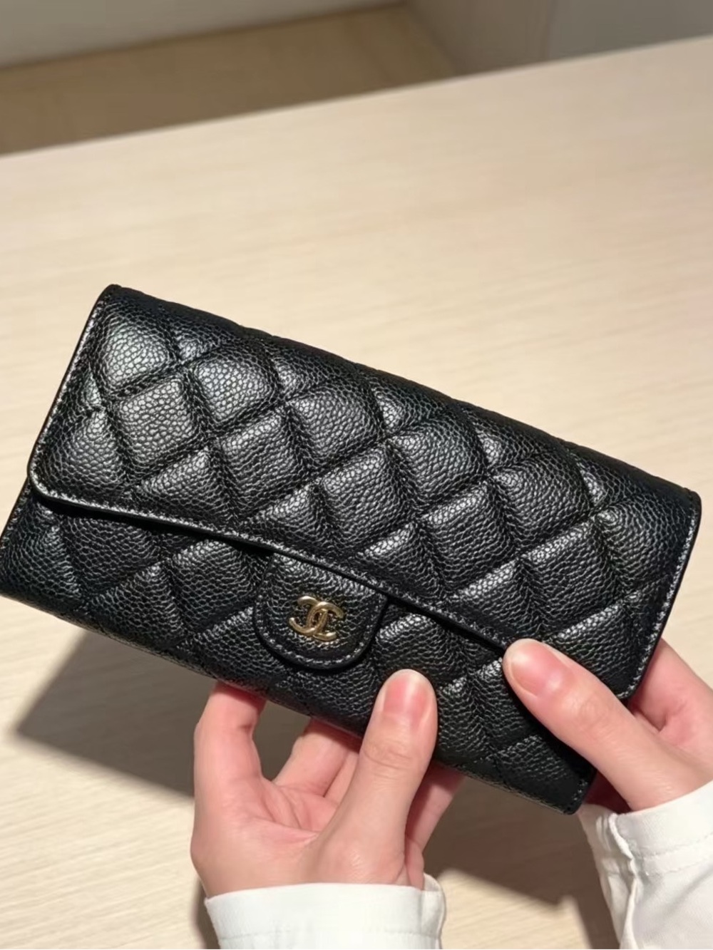 Chanell Black Quilted Leather Wallet
